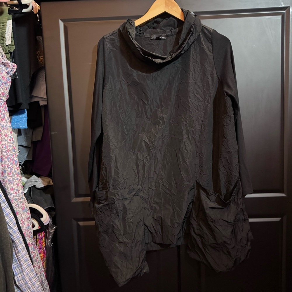 sun kim black oversized pullover style me133 size small 92% MODAL